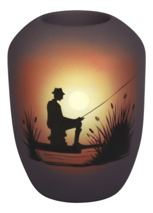 Angler im Sonnenuntergang