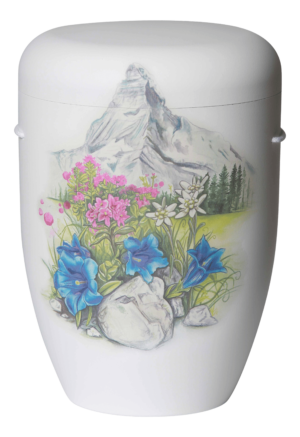 Fre002601b Fresco Alpenblumen auf weiss matt