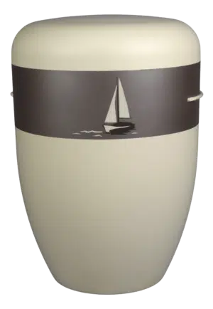 Banderole, Samtband mit Segelboot