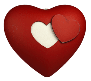 Holzstanz - Herz mit weißem Innenteil