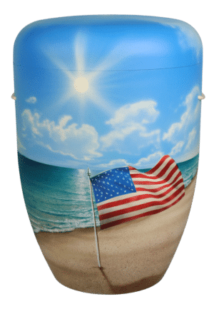 Amerikanische Flagge am Strand