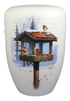 Vogelhaus im Schnee