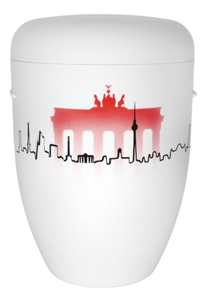 Skyline Berlin mit Brandenburger Tor - schwarz/rot